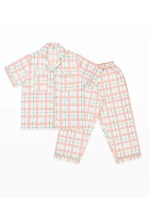 Blue Grids - Salmon Grids - Pants Set - 02-Salmon Grids, L