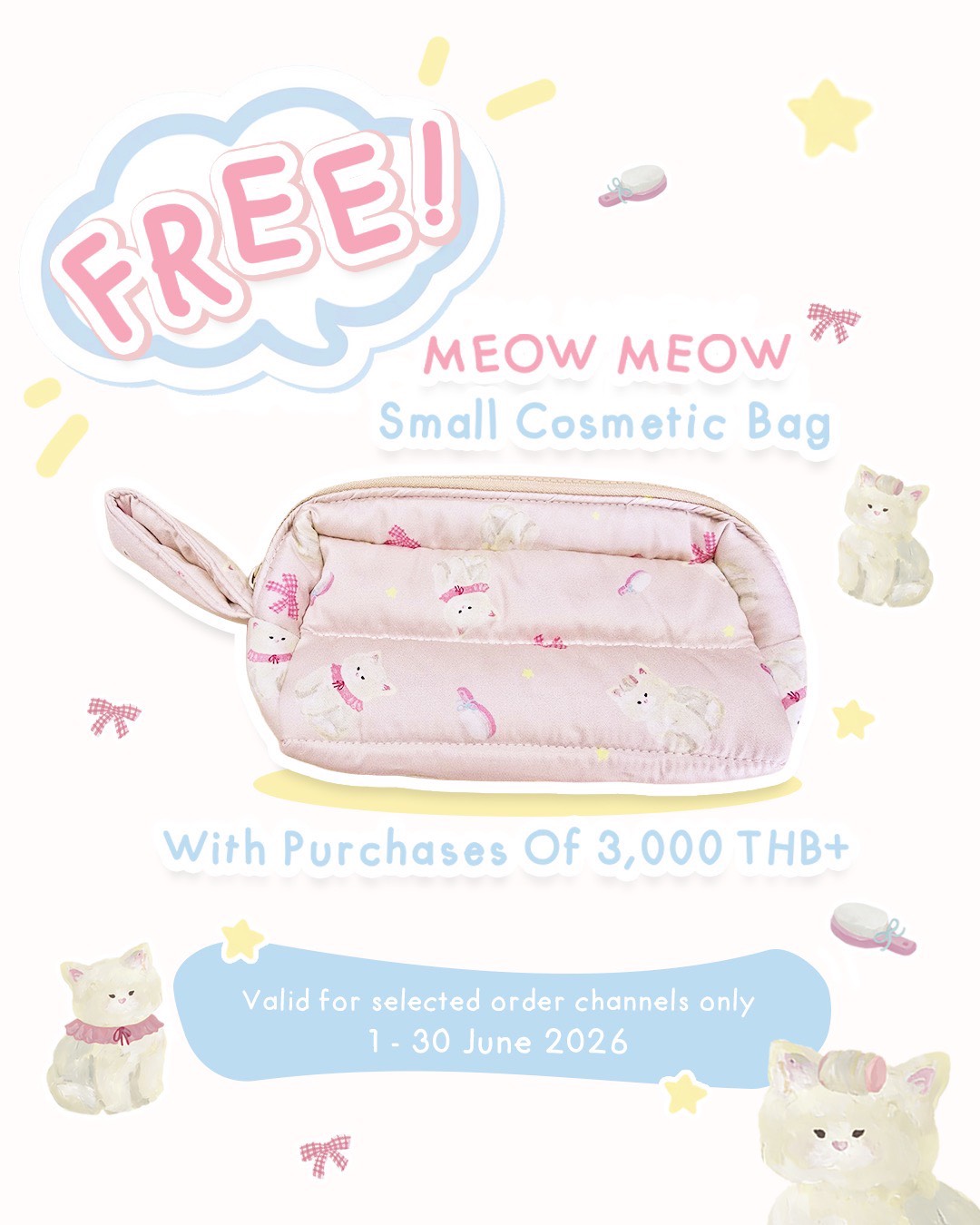 Meow Meow Small Cosmetic Bag
