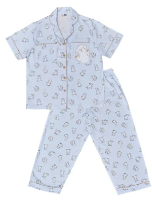 Moonge Blue Pants Set - 09-Moonge Blue, M